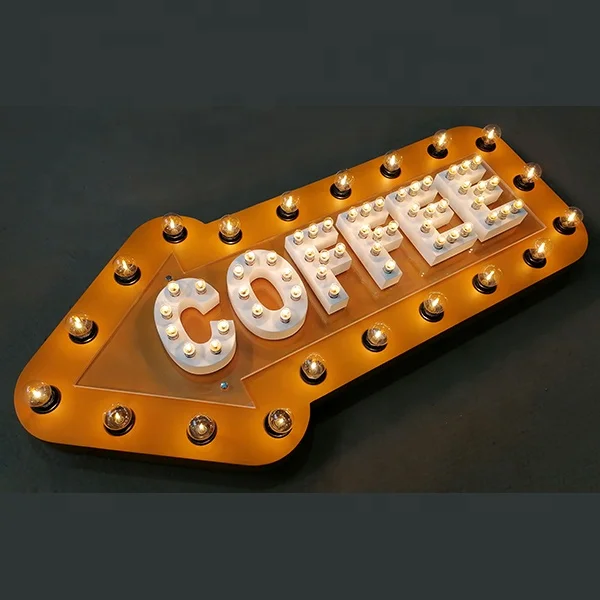 JAGUARSIGN Manufacturer Custom Trendy shop decoration light bulb word marquee Sign shop light box with light bulb