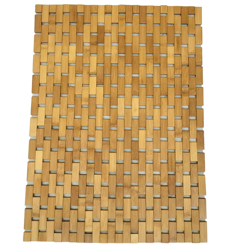 Handmade bamboo mat bathroom floor mat woven non-slip footrest thickened bamboo block mat