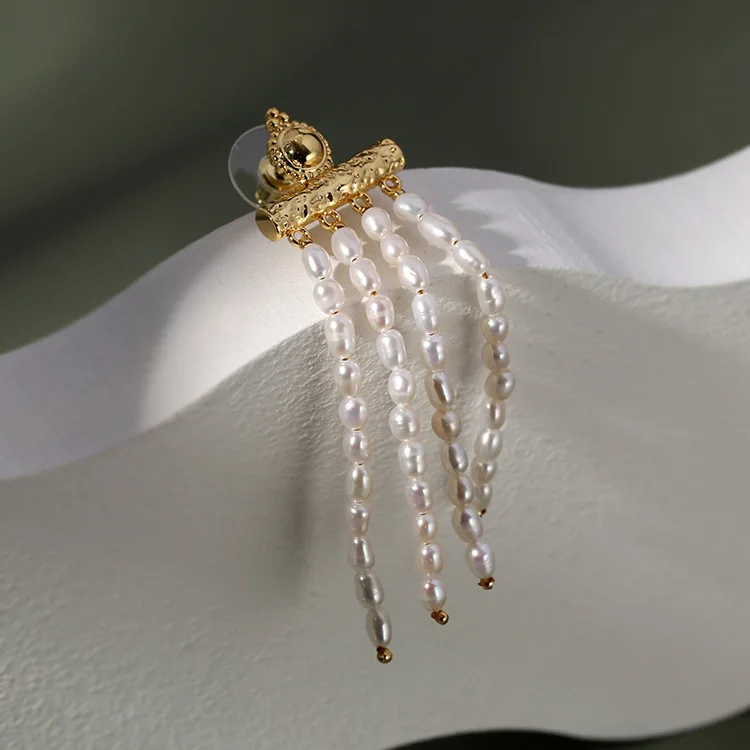 
Natural Freshwater Pearl Earrings Vintage Tassel Pearl Earrings Jewelry Women 