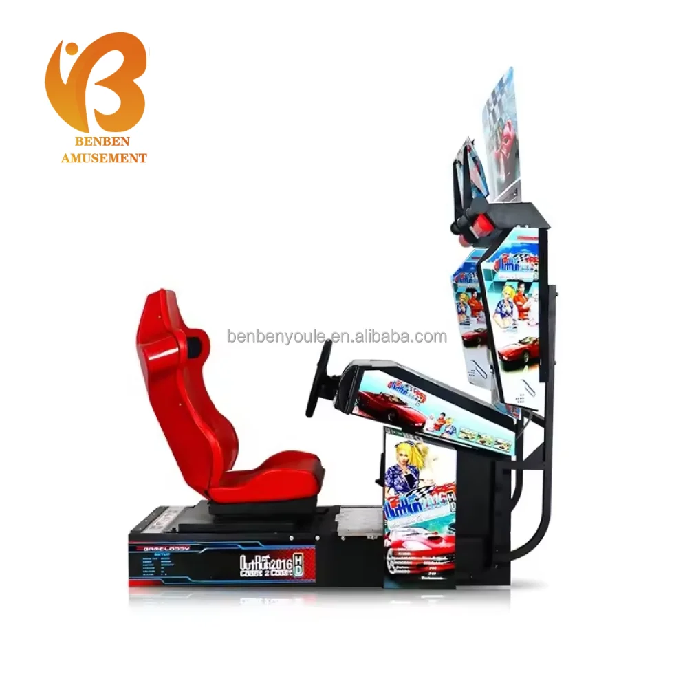 2024 Popular Hot Selling Arcade Coin Operated Games 32' Lcd Kid Outrun Racing Game Machine