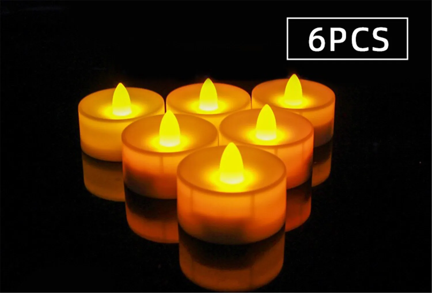 LED Yellow Flickering Flameless Tealight Candles OEM White Candle Tea Lights With Timer For Wedding Birthday Decoration Supplies