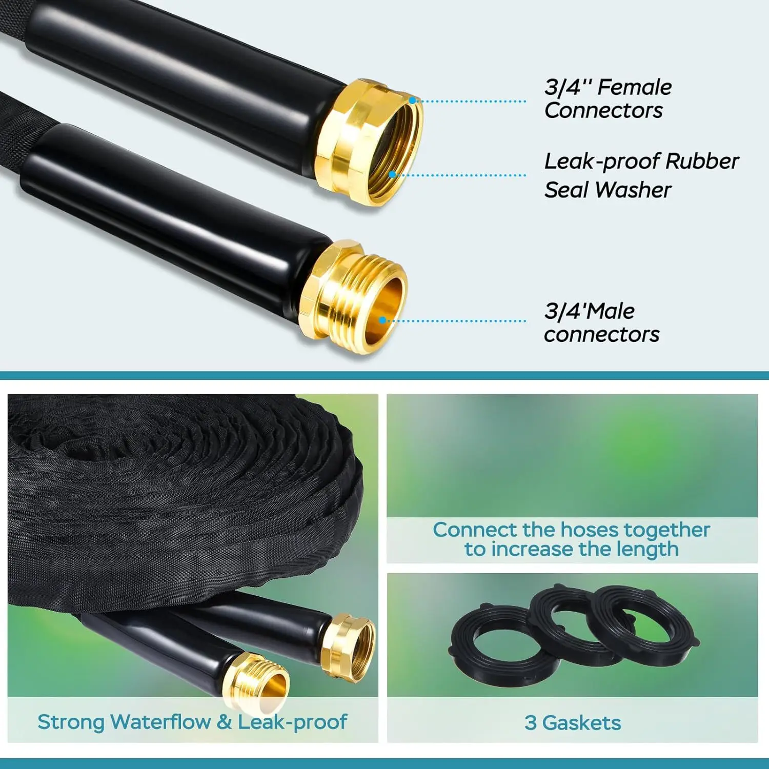 Cheap Wholesale 2024 Upgraded Non-Expanding Garden Hose All Weather Use Garden Hose Pipe