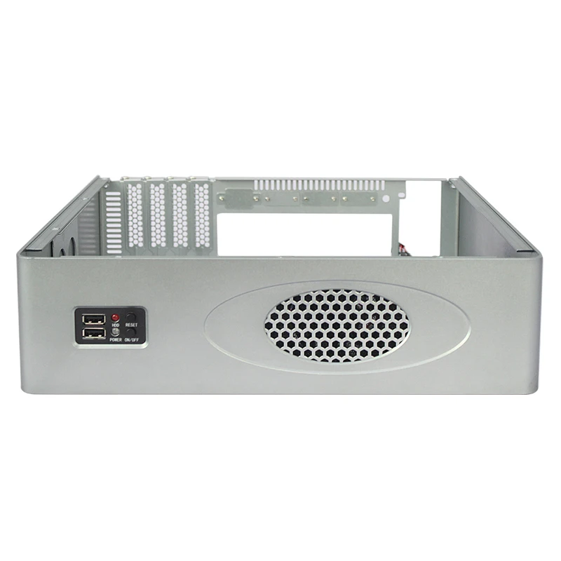 Silver micro-itx pc 2u server case for 5G technology m atx server chassis 300mm depth
