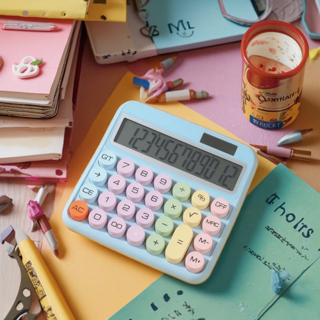 Solar Electronic Colorful Calculator Fashion Office Student Computer Foreign Trade Accessory Mechanical Buttons Plastic