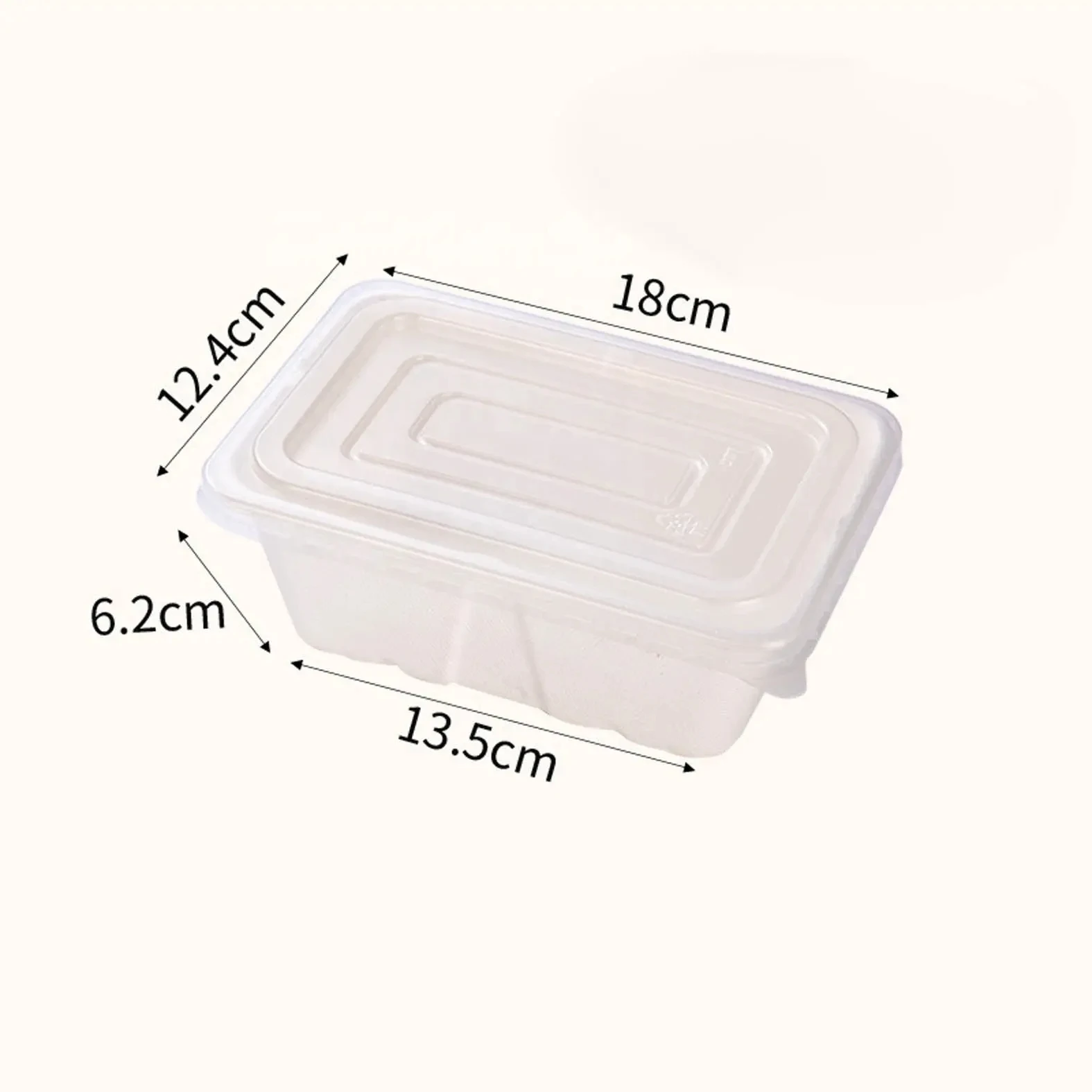 New arrival Disposable Bagasse Paper Pulp Plates Biodegradable Sugarcane Takeaway Tableware Food Bento Packaging Box