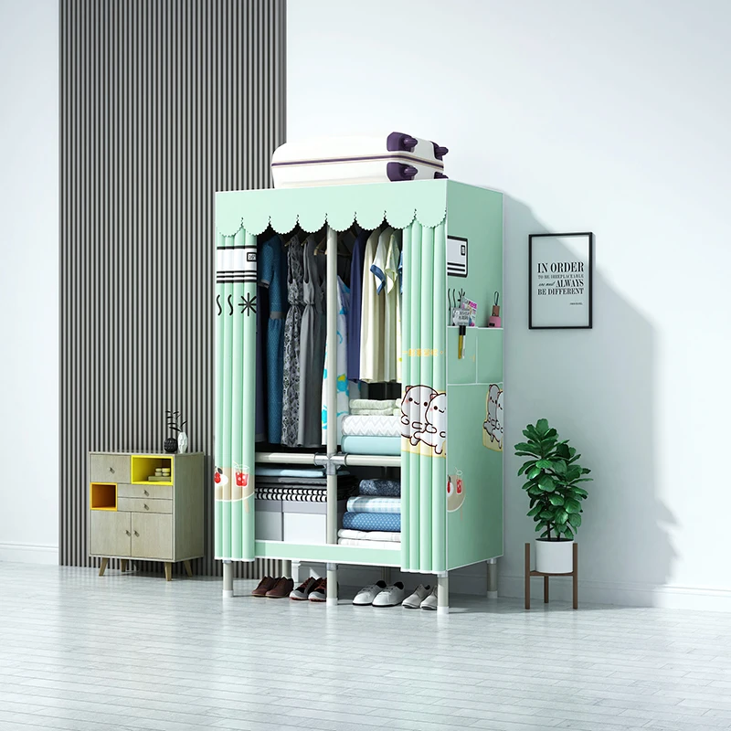 Custom Foldable Wholesale Lightweight Steel Metal Corner Wardrobe Living Room Cloth Storage Lacquer Pipe Closets
