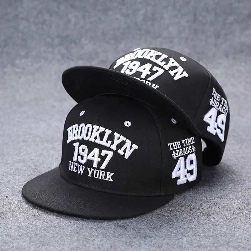 Classic Black 5 6 7 Panel Snapback Cotton Hats 3d Embroidered Logo Oem Hip Hop Era Vintage Custom Gorras Snapback Hat Cap