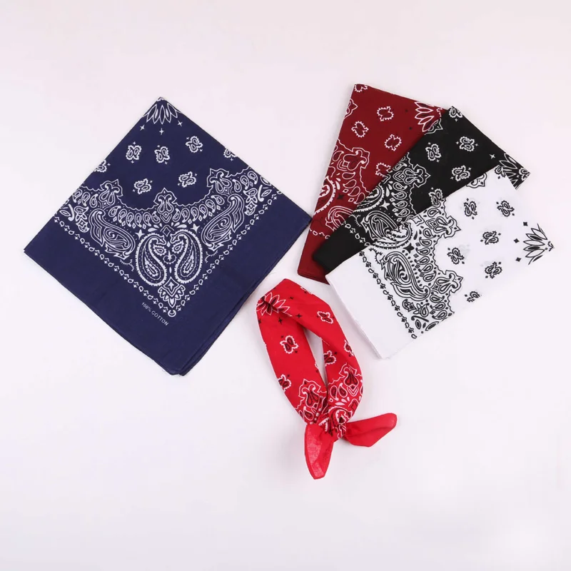 Alibaba com woge factory 55*55cm elgent muffler headwrap neckheadband ladies men plain solid square headscarf cotton bandana