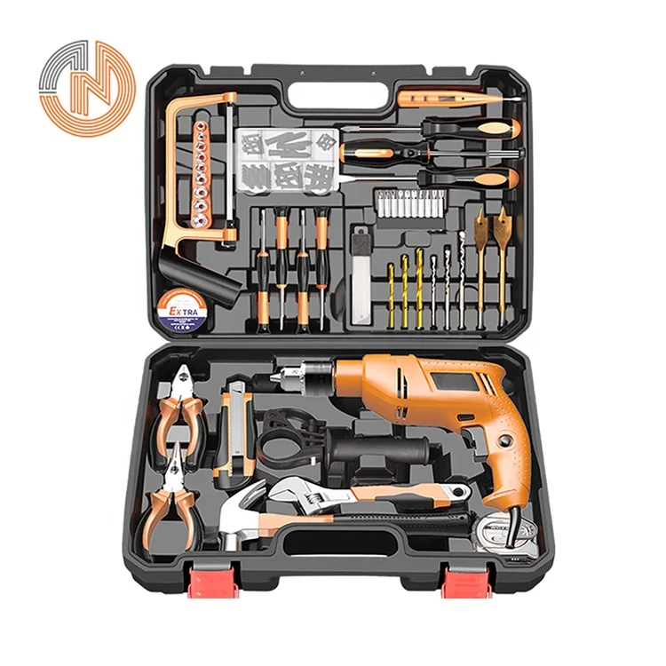 Multifunctional 100Pcs Power Tools Combo Kit Household Cordless Power Electric Impact Drill  Electrical Toolbox Set