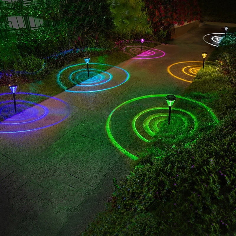 LED Solar Garden Lawn Light Outdoor RGBW Courtyard projection Landscape Light Colorful Ground Lamp For Street Pathway Decorate