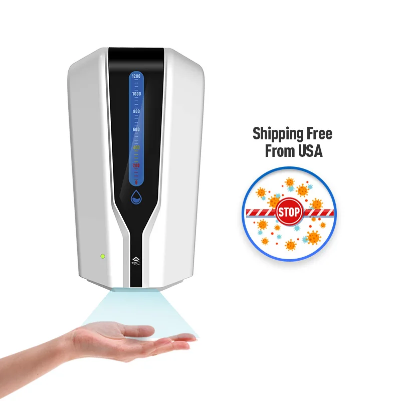 
Free Shipping in USA Automatic Bath soap dispenser sensing 75% alcohol disinfection hand soap dispenser with two nozzles 