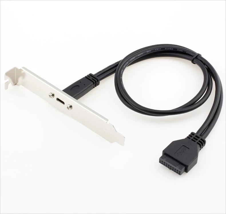 USB 3,1 Type-C USB-C Женский USB 3,0 материнская плата 20Pin для монтажа в панель кабель 50 см с сзади PCI задняя панель из искусственной кожи скользящая скоба