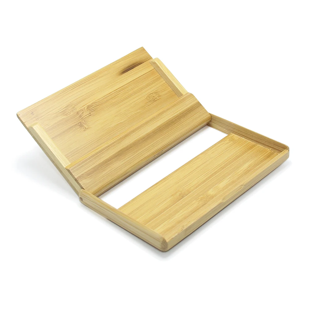 Bamboo Wood Table Business Cardholder Name ID Credit Cards Case Box Storage Desk Display Organizer Cardcase Bamboo Card Holder