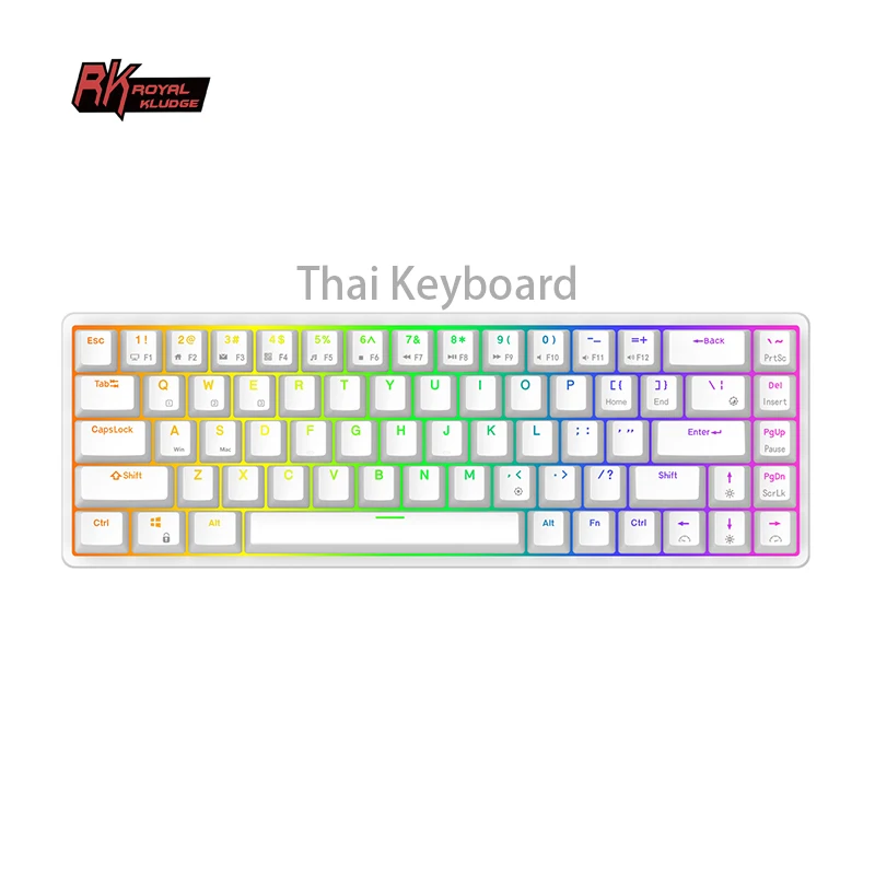 Клавиатура Royal Kludge RK837 RK68 RKG68 65% 68 клавиш Механическая раскладка клавиатура с тайским языком игровая клавиатура для тайского языка