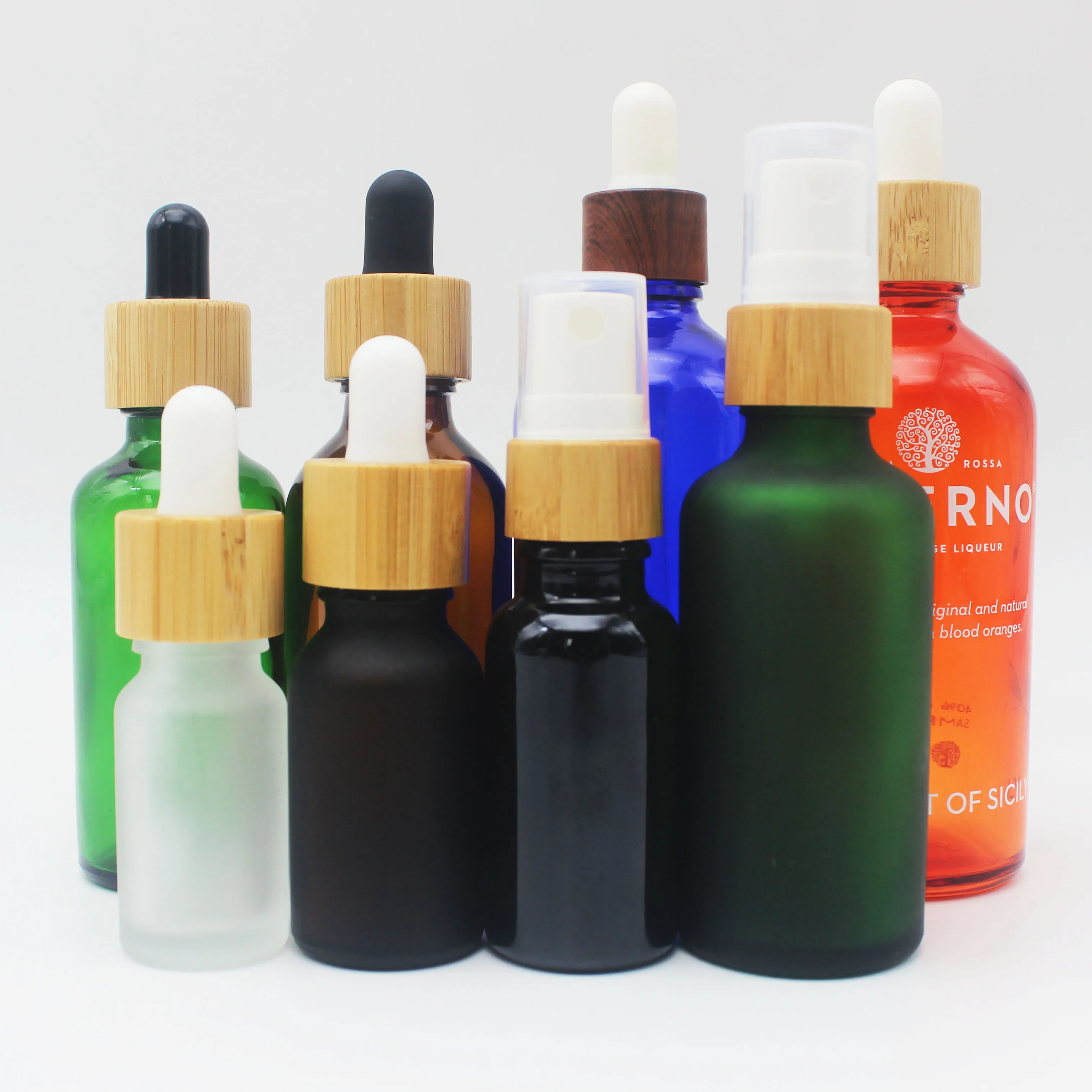15ml 30ml 50ml 100ml bamboo lotion bottle with lid glass cosmetic bottle empty dropper container wholesale BBD-045Z