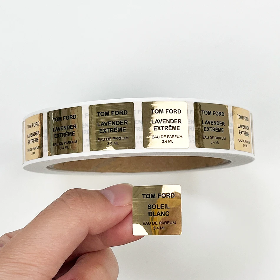 Customized Printing Label Stickers Gold Foil Stamping Packaging Labels For Perfume