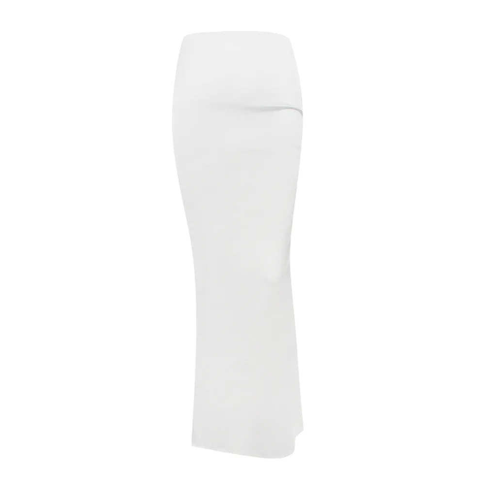 Высококачественные пользовательские юбки-карандаш с высокой талией белые Шикарные Длинные шелковые юбки макси для женщин