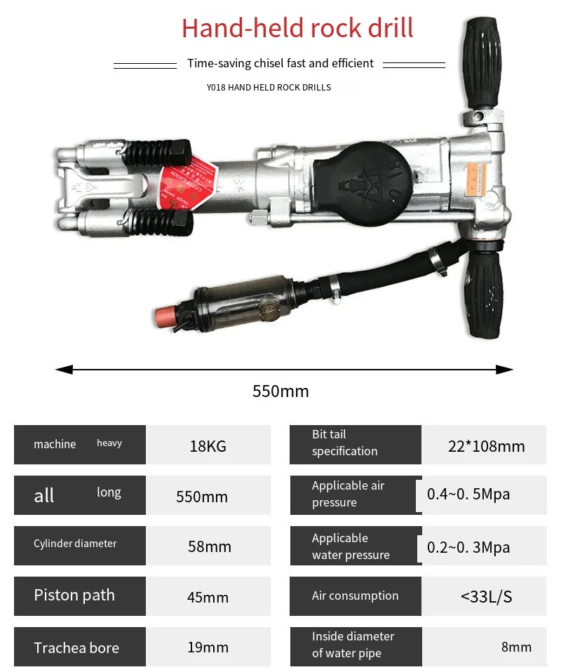 Good Quality Mining Drilling Rig Pneumatic Hand Rock Drill Jack Hammer Prices Y26 For Concrete Stone Works And Mine Construction