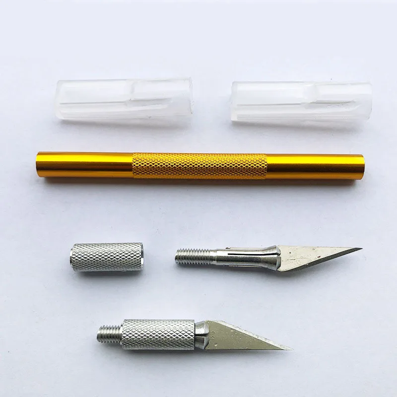 Double head design high quality multi utility metal pen knife Art aluminum utility knife model making hot carving knife