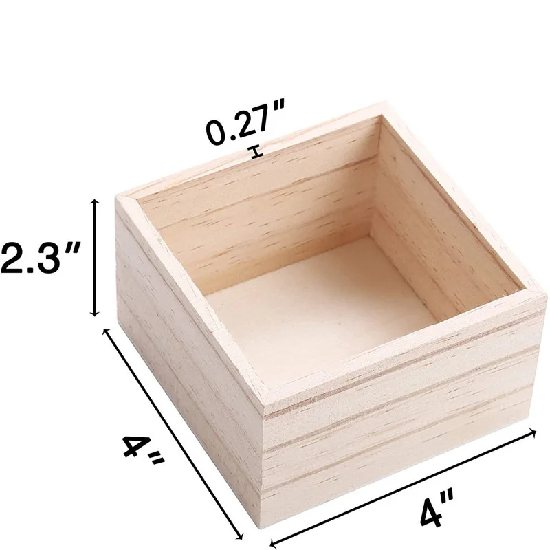 Wholesale custom logo wood gift box custom cheap wood box in different sizes