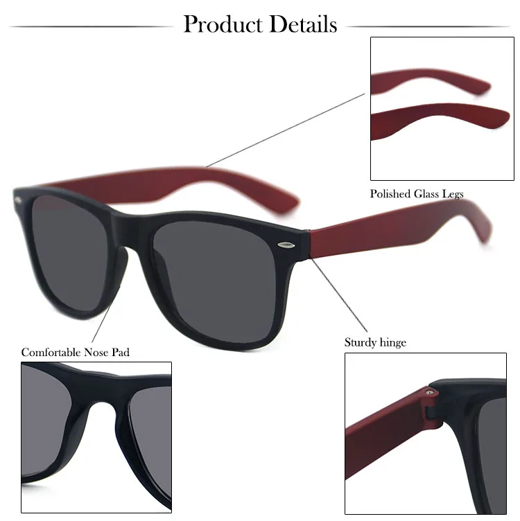 Wholesale Promotion PC Custom Logo Lenses Sun Glasses Hot Sale Black UV400 Fashion Sunglasses