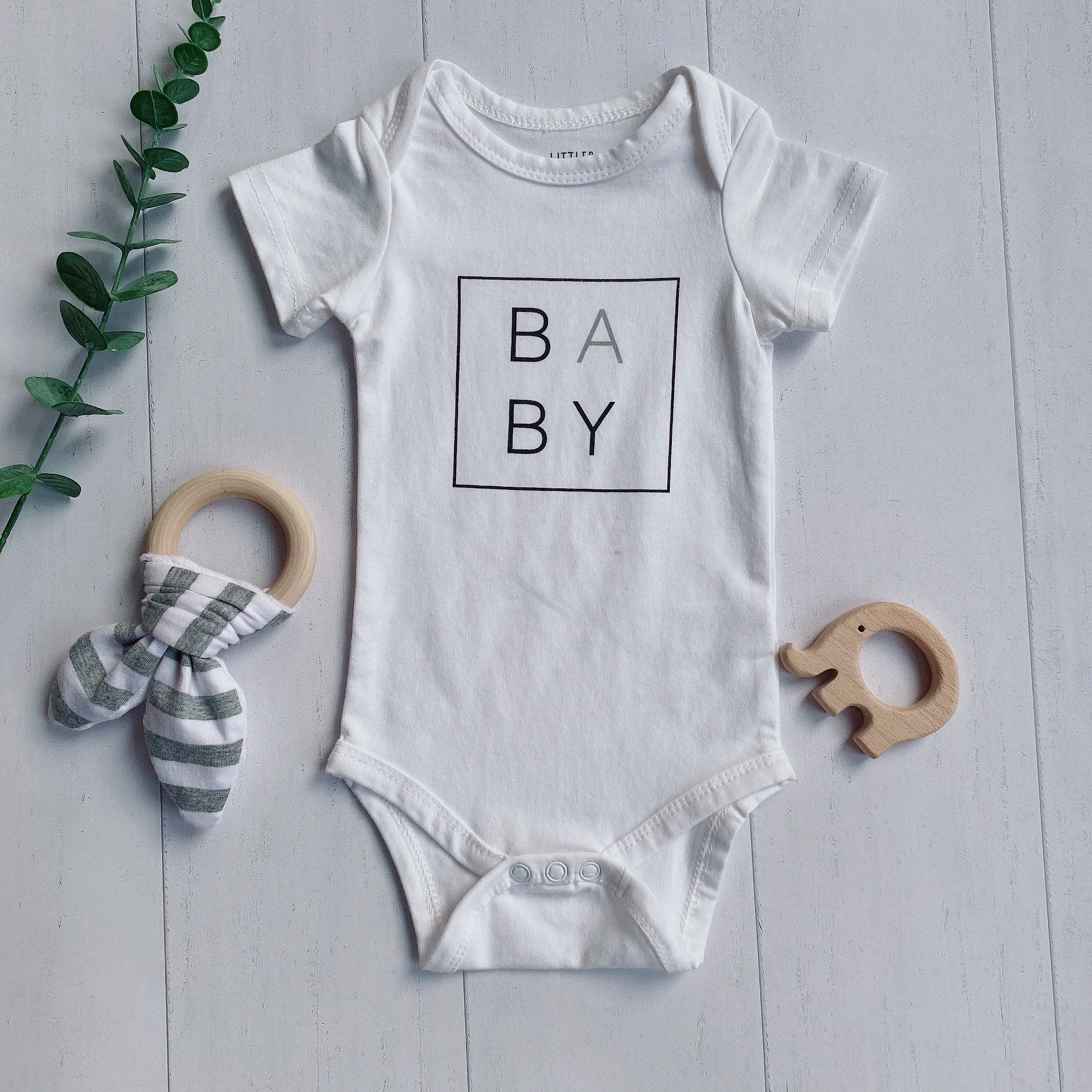 
Personalized Cute Summer BABY Combed White Cotton Newborn Custom Baby Clothes 