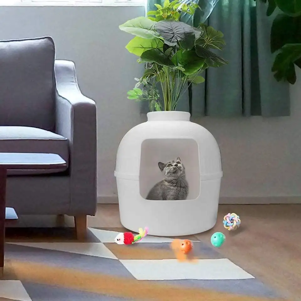 Hot Sale Pet Stuff Hidden Cat Litter Box Covert Large semi-enclosed Cat litter box Pet Toilet