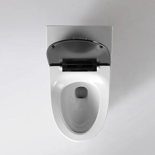 New one piece elongated toilet sanitary wares bathroom inodoro de lujo porcelain toilet with black cover