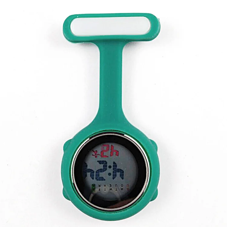 Reloj Enfermera алюминиевого сплава женские круглые часы Красочные молочной железы зажим для передней линзы в силиконовом
