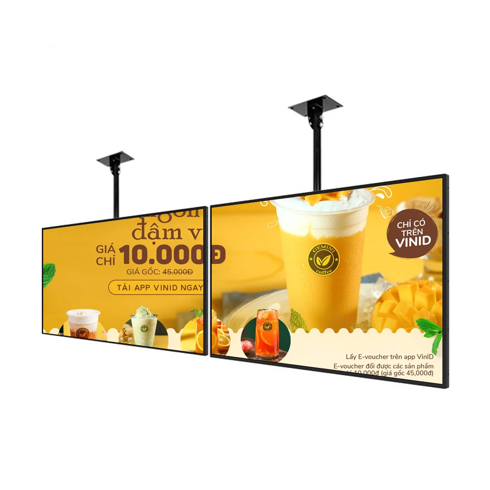 49 Inch Hanging Wall Mounted landscape and portrait Screen Advertising Player Android Digital Menu Board For Restaurant