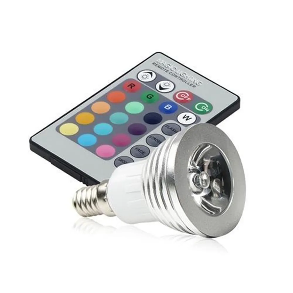 Светодиодная RGB-лампа E27 E14 GU10 GU5.3 MR16 3 Вт gu10 220 В 110 в 12 с пультом ДУ
