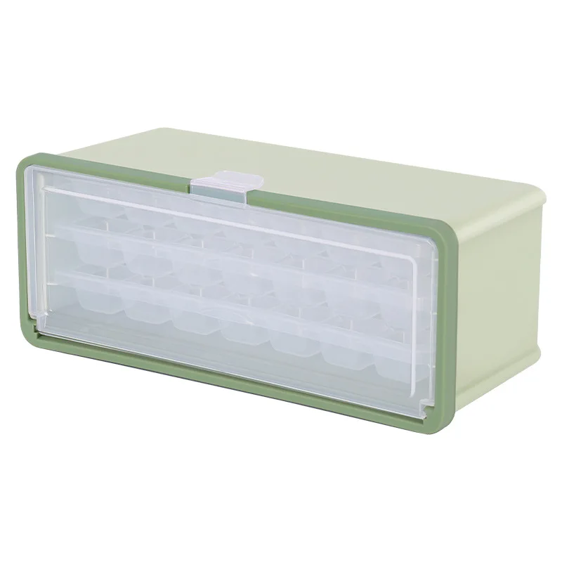 Hot Ins Food Grade Easy Remove  Stackable Green Cool Summer Home Party DIY Ice Cube Mold with Ice Container