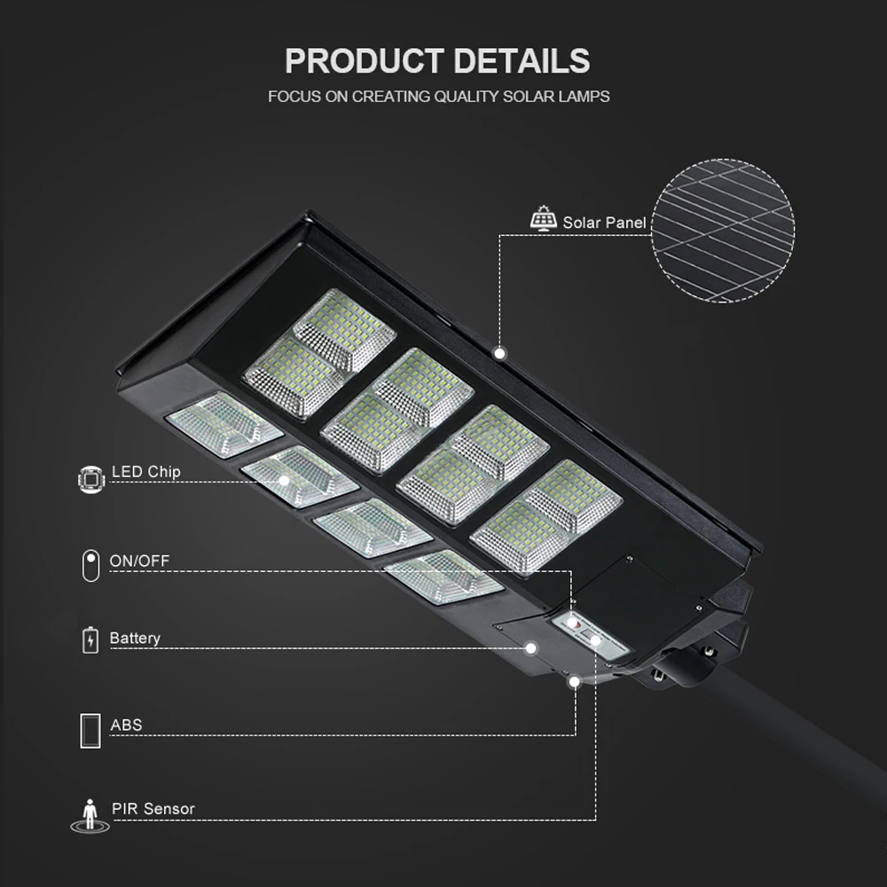 300W 400W 500W Solar Street Light Outdoor Large Capacity Battery All In One Solar Led Street Light