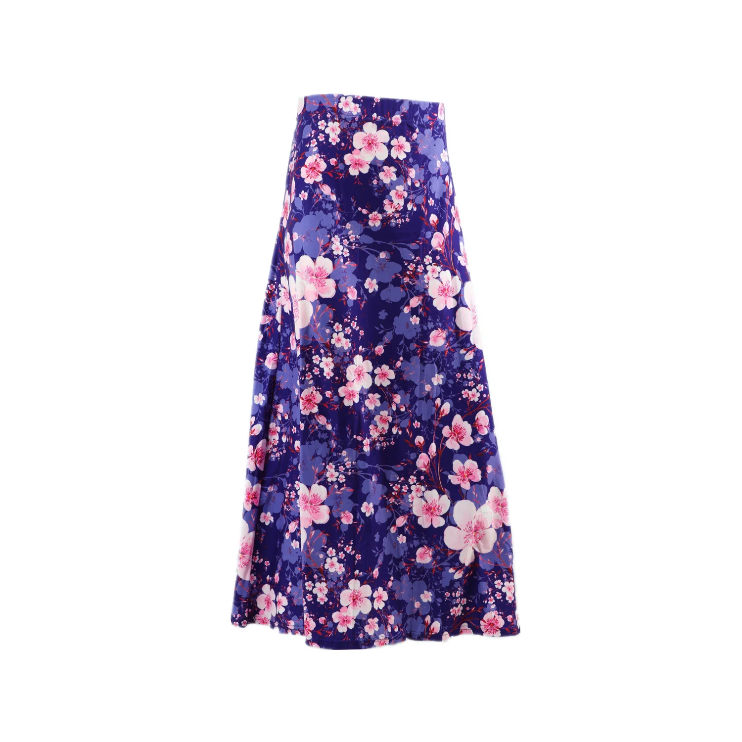 Fashion Women Maxi Dresses Causal Skirts Extra Plus Size Everyday Wear Long Umbrella-type A-line Pink Bloom Flowers Blue Skirts