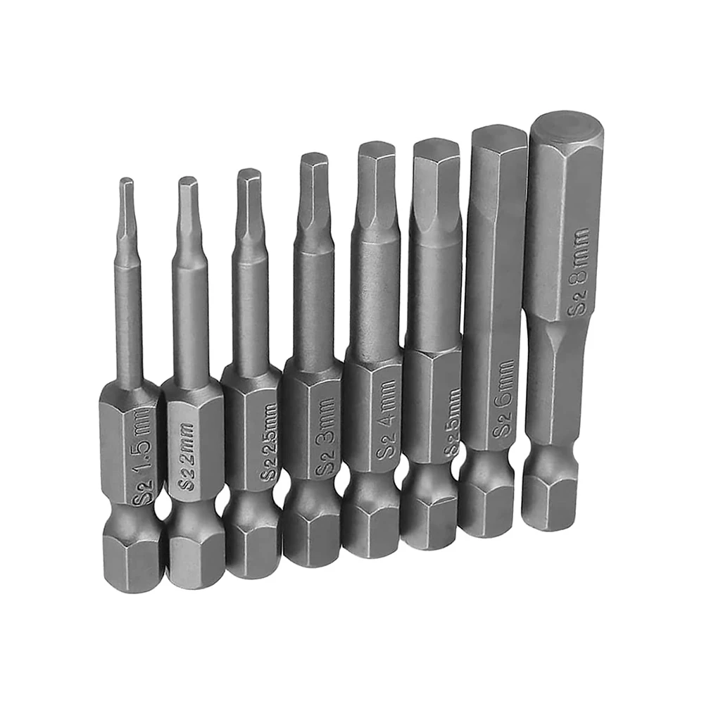 50mm S2 Steel Magnetic 1/4 Inch Hex Shank Insert Hex Screwdriver Bit