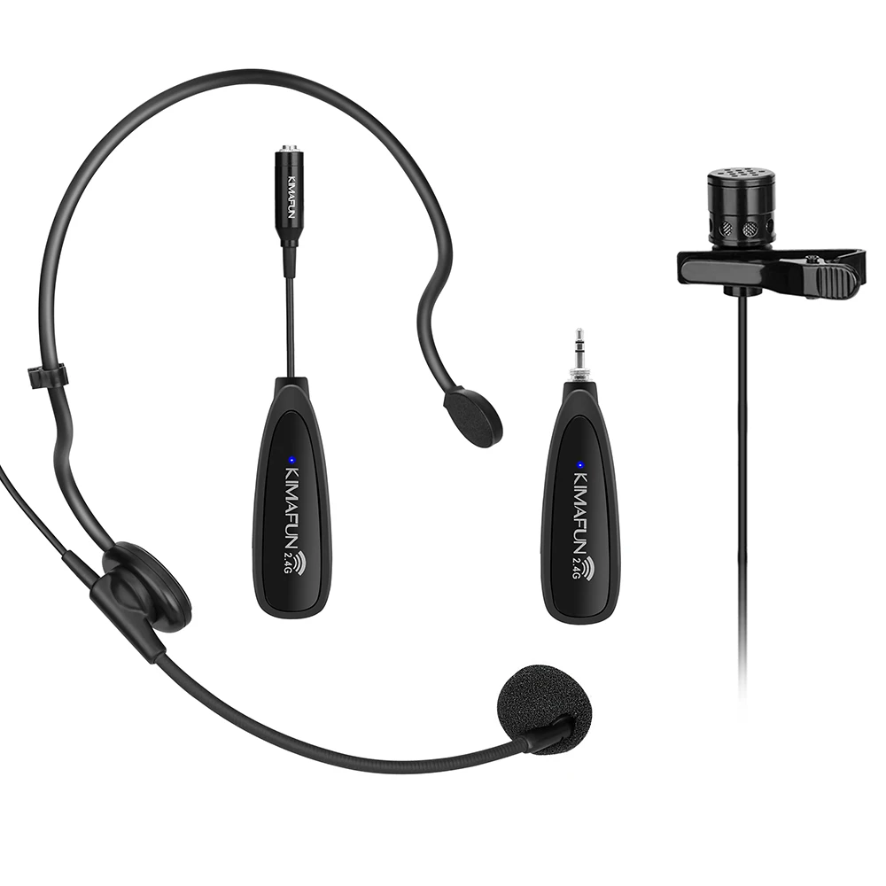 KIMAFUN G102-3 2 4G проводной беспроводной микрофон с отворотами для записи интервью Vlog смартфон Youtube и т.