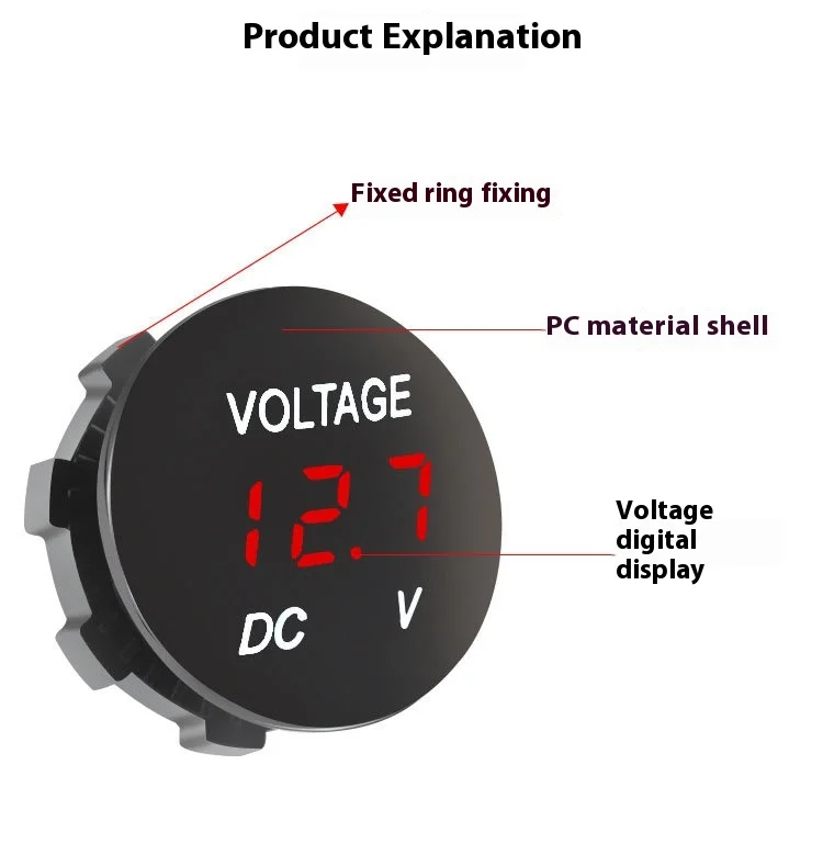 hot sale 12-24V   car battery  Waterproof LED Voltmeter Socket  or Boat Marine Motorcycle UTV Car