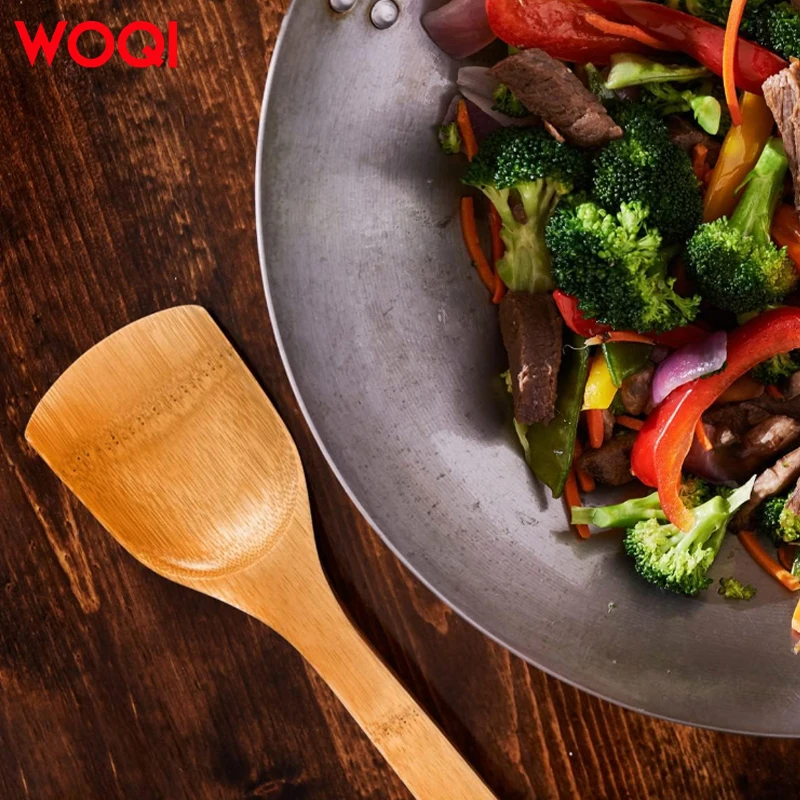 WOQI Bamboo Kitchen Accessories Cooking Wood Tableware Wooden Spatula for Kitchen Sustainable