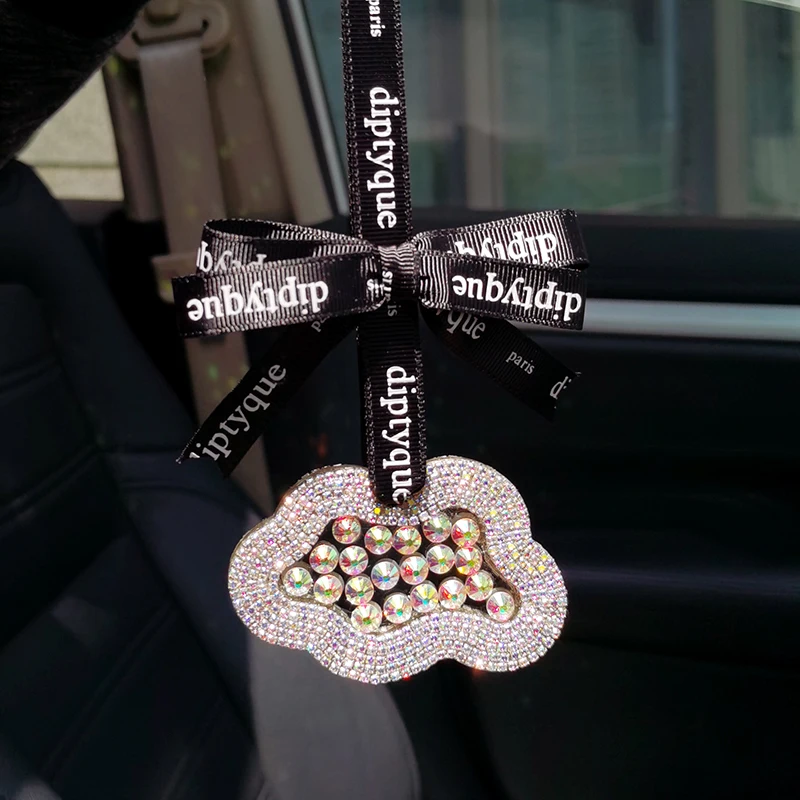 cloud pendant in car pendant rearview mirror net red car decoration inlaid with diamond creativity