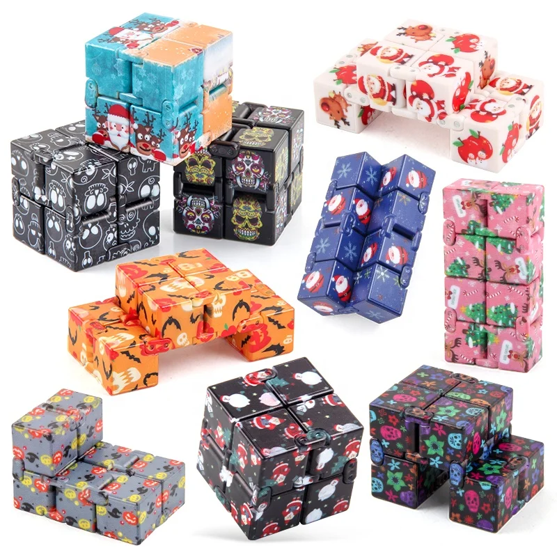 Fidget Toys Fingertips Pressure Relief Puzzle Cube Anti Stress Magic Infinity Cube Sensory Toys Christmas Maze Game