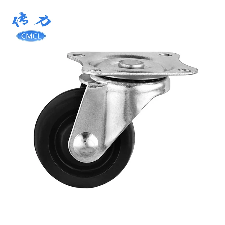 3 sizes castor Single wheel load-bearing 30/40/50 kg rubber castor wheels 2 inch threaded stem casters