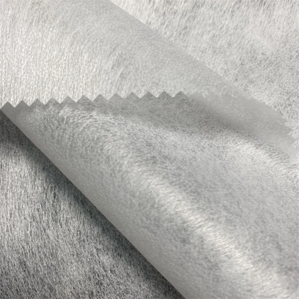 Hot sale 100% Polyester Fusible Spunlace Nonwoven interlining non woven interlining fabric for cloth