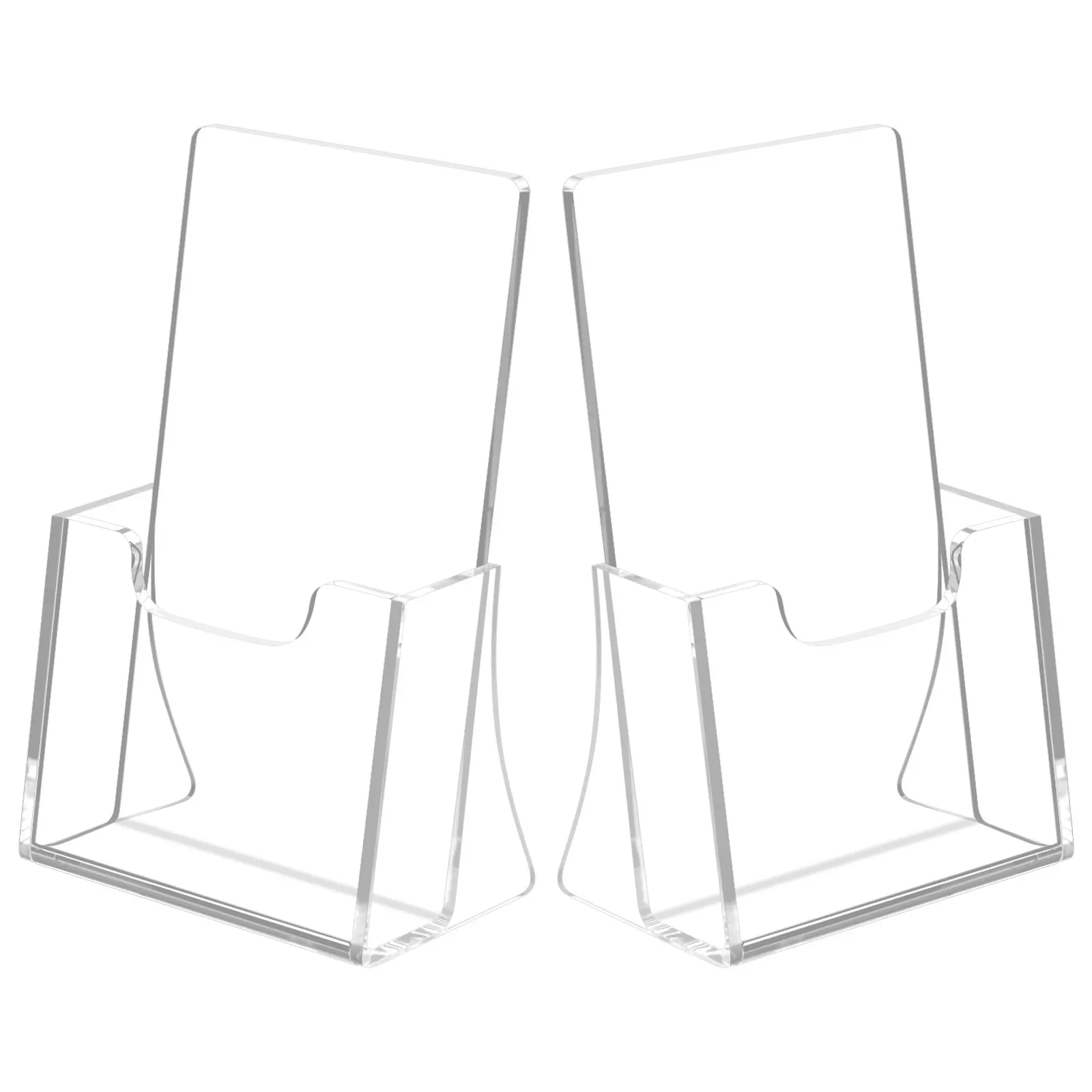 Clear Acrylic Brochure Holder Desktop Flyer Holder Single Pocket Acrylic Brochure Display Stand