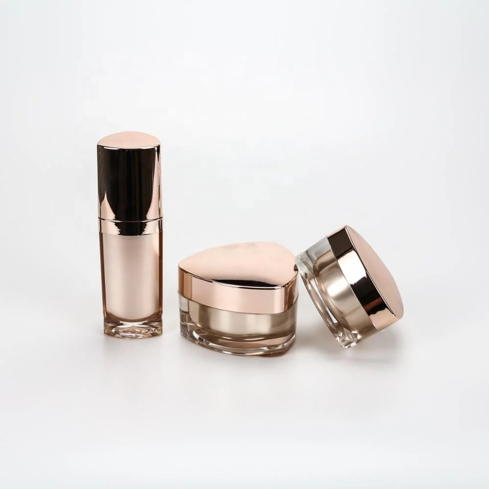 Factory empty rose gold frosted skincare plastic packaging cosmetic jar for luxury lip scrub skincare