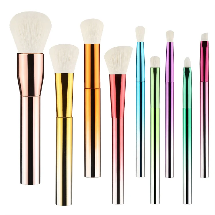 CTBT-8E206  2022 newest makeup brushes sets 9pcs colorful gradient handle cosmetic make up brush beauty tool