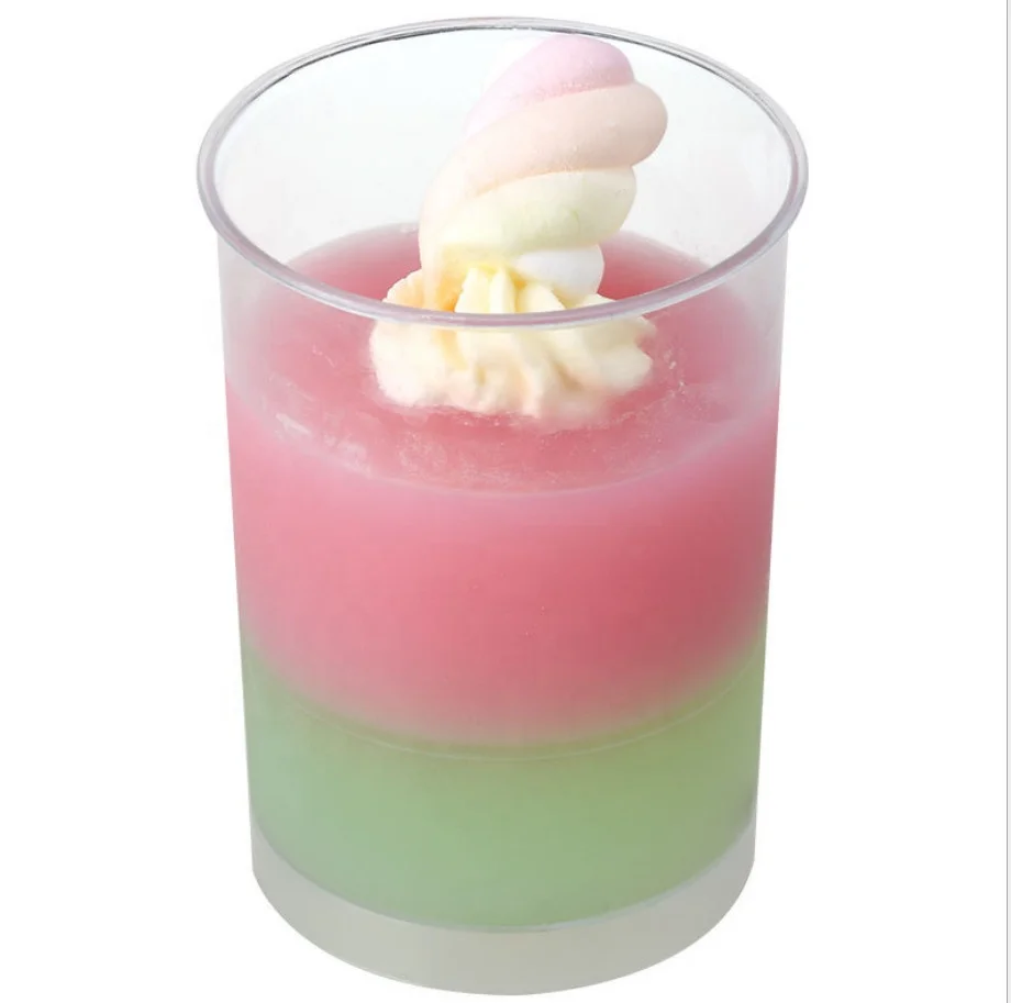 130ml 135ML Round Mousse Cake Cup Glass 5oz Jelly Mousse Pudding Cups Plastic with Lid  for Jelly Ice Cream
