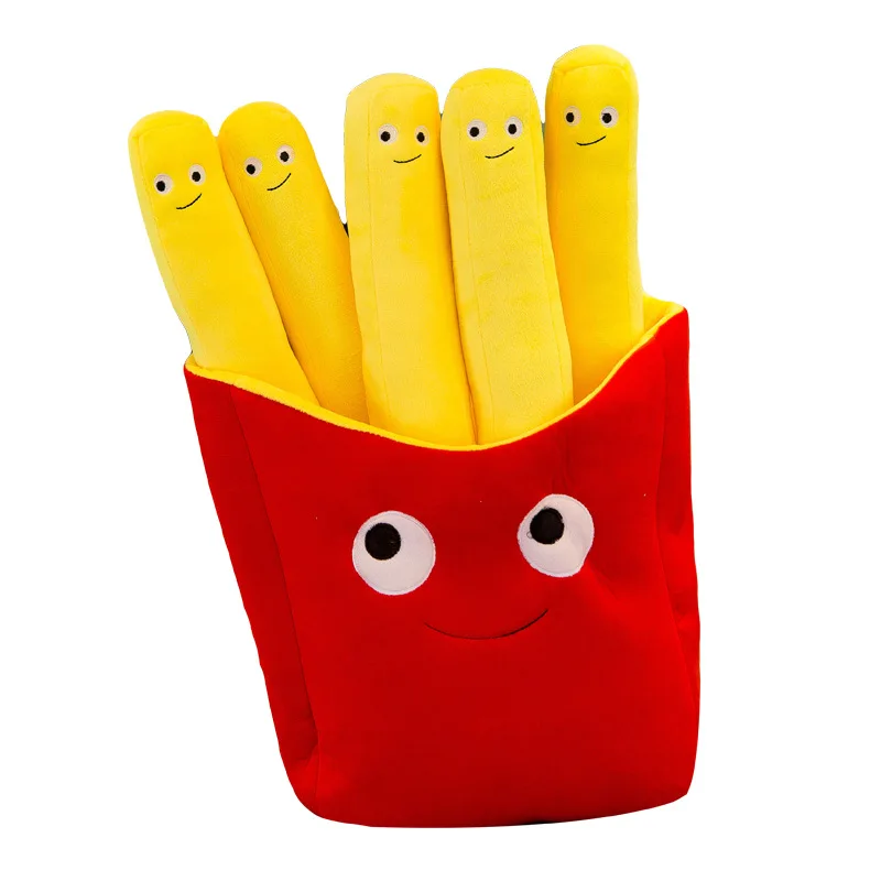 Creative Simulation Fries Plush Dolls Festival Decor Sofa Pillow Cushion French Fries Soft Chips Food Plush Toy