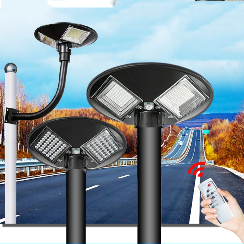 Light Control Radar Sensor ABS Housing Outdoor IP65 Waterproof 200w Solar Led Garden Light with Remote control