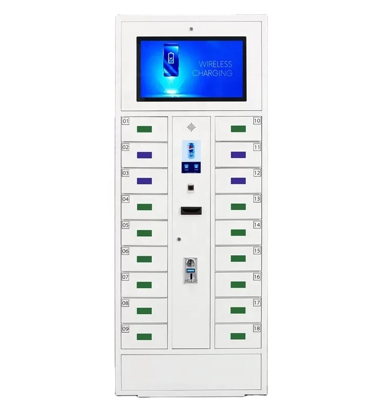 8 Door Locker Cell Phone Charging Lockers Fingerprint Lock Phone Charging Station Kiosk Factory Steel Furniture Mini Lockers