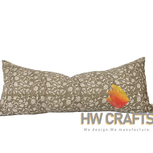 Custom Design King Bedding Block Pattern Pillowcase, Queen Pillow Cover Nature Cotton Printed for Home Hotel or Hospital Use/